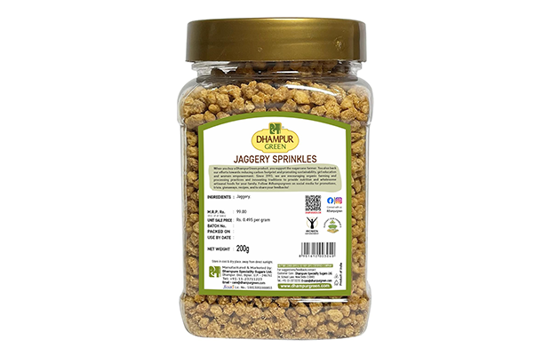 Dhampur Green Jaggery Sprinkles    Plastic Jar   