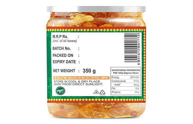 Dhampur Green Pam Mishri Palm Candy   Plastic Jar   