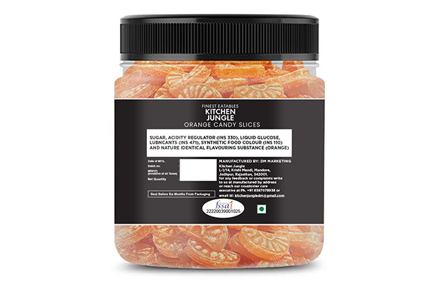 Kitchen Jungle Orange Candy Slices    Plastic Jar   